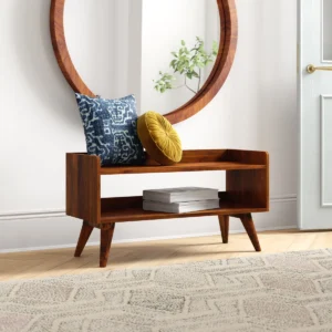Open Storage Bench – for Modern Interiors Entryway with Shelf